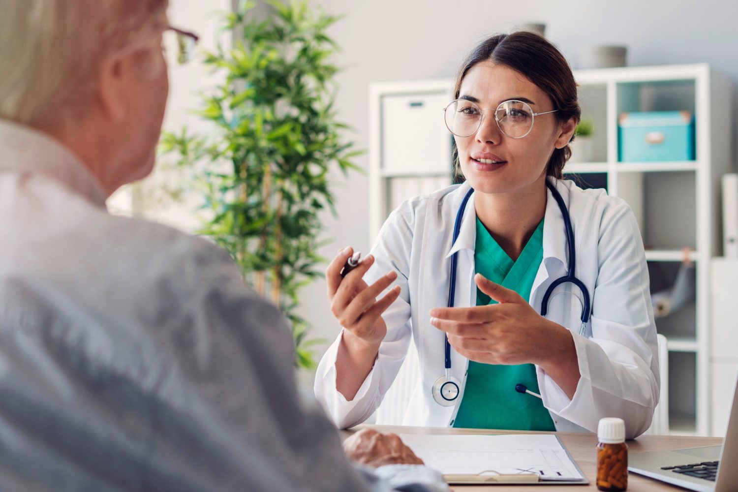 Doctor and patient are discussing at clinic